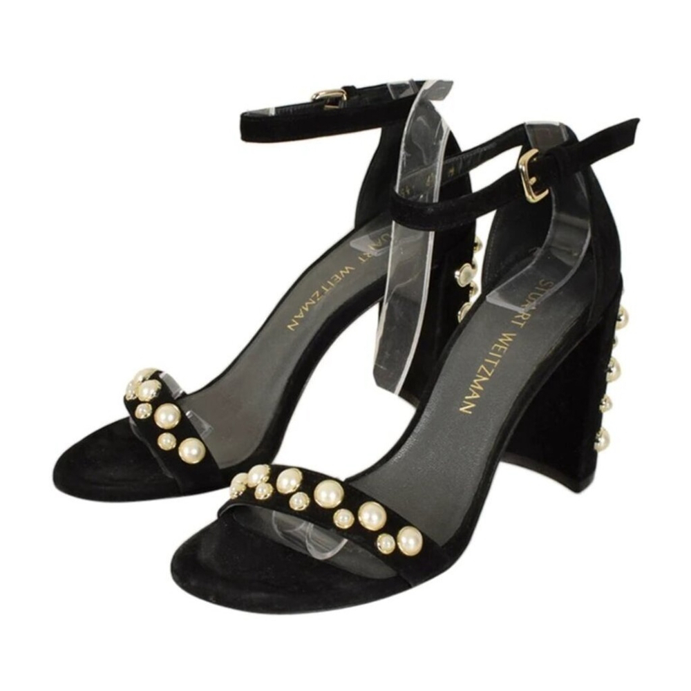 Stuart Weitzman Black Pearl Embellished Sneakers